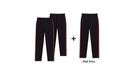 VF Black Trouser Maroon Stripe Package